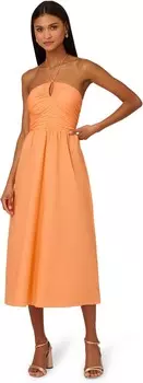 Платье Adrianna Papell Halter Shirred Midi Dress, цвет Apricot Sorbet