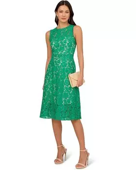 Платье Adrianna Papell Lace Midi Dress, цвет Botanic Green
