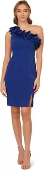 Платье Adrianna Papell Metallic Ruffle Dress, цвет Bright Cobalt