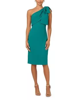 Платье Adrianna Papell на одно плечо с бантом, синий