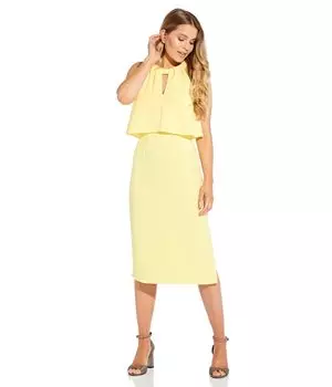 Платье Adrianna Papell, Pop-Over Halter Midi Dress