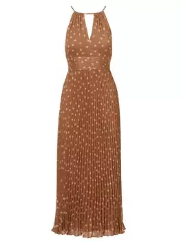 Платье Adrianna Papell Print Pleat Ankle Dress, коричневый