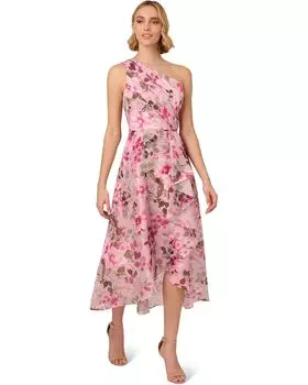 Платье Adrianna Papell Printed High-Low Dress, цвет Pink Multi