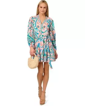 Платье Adrianna Papell Printed Short Dress, цвет Peach Multi