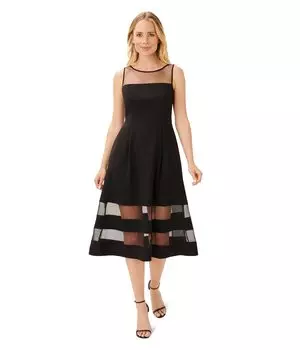 Платье Adrianna Papell, Stretch Crepe Cocktail Dress with Illusion Hem Detail