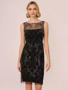 Платье Adrianna Papell Studio Beaded Sheath, цвет black/gunmetal