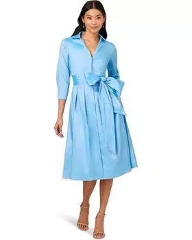 Платье Adrianna Papell Taffeta Shirt Midi Dress, цвет Bluebell