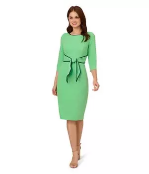 Платье Adrianna Papell Tipped Crepe Tie Dress, цвет Wild Apple/Navy
