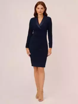 Платье Adrianna Papell Tuxedo Knee Length, цвет midnight