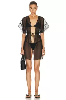 Платье Agent Provocateur Evelyn Short Kaftan, черный