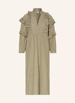 Платье ахади с рукавами 3/4 и рюшами. Baum Und Pferdgarten, хаки