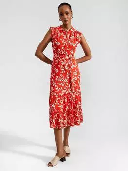 Платье эльзы в цветочек Hobbs, цвет Red/Cream
