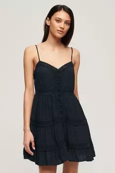 Платье Alana на бретелях с кружевной отделкой Superdry, синий