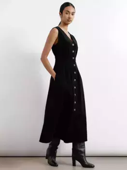Платье Albaray Button Organic Cotton Corduroy, черный