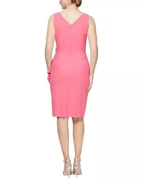 Платье Alex Evenings Short Slimming Dress with Side Ruched Skirt, цвет Hot Pink
