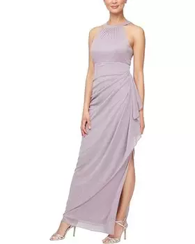 Платье Alex Evenings Sleeveless Glitter Mesh, цвет Mauve