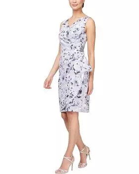 Платье Alex Evenings Sleeveless Printed, цвет Silver Multi