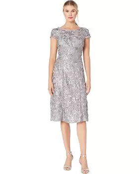 Платье Alex Evenings Tea Length A-Line Rosette, цвет Dove