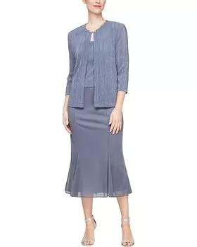 Платье Alex Evenings Tea Length, цвет Steel