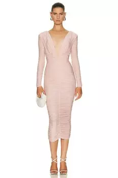 Платье Alex Perry Marin Ruched Long Sleeve, цвет Blush