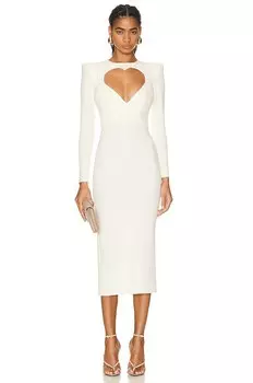 Платье Alex Perry Monroe Heart Long Sleeve, кремовый