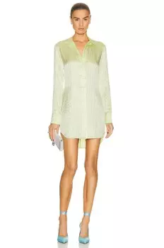 Платье Alexander Wang Crystal Hotfix Slim Shirt, цвет Pale Lime Yellow