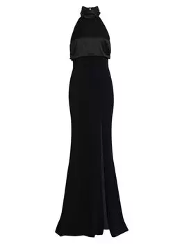 Платье Alexandra с высоким воротником и бретелью через шею Cinq Sept, черный