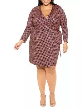 Платье Alexia Admor Amelia плюс с запахом, темно-синий/красный