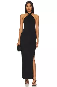 Платье Alice + Olivia Amaya Halter, черный