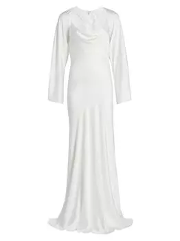 Платье Alicia со съемным платком и воротником-хомутом L'AGENCE, слоновая кость