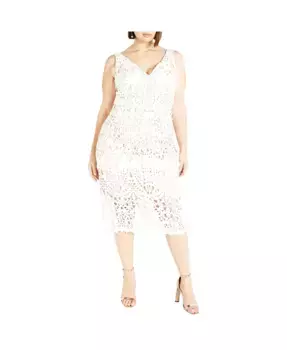 Платье All Class больших размеров CITY CHIC, слоновая кость/кремовый