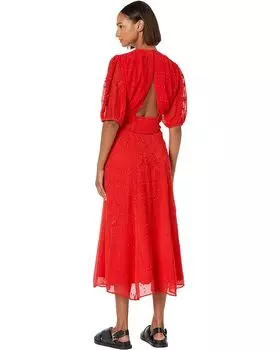 Платье AllSaints Aspen Embroidered Dress, красный