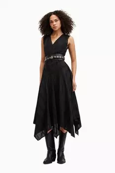 Платье Allsaints avania с короткими рукавами All Saints, черный