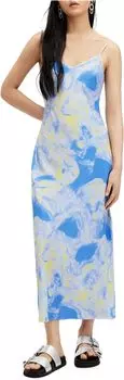 Платье AllSaints Bryony Spiral Dress, цвет Violet Blue
