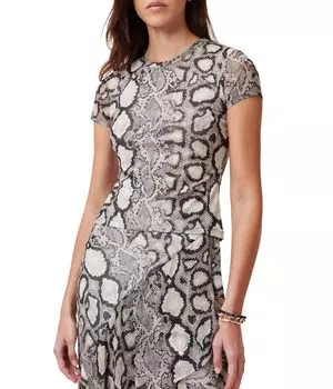 Платье AllSaints Ellie Mesh Tee, цвет Flow Ecru White