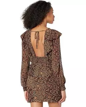 Платье AllSaints Elodie Halftone Dress, цвет Spiced Honey Brown