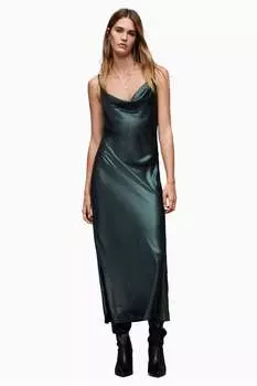 Платье Allsaints Hadley цвета металлик All Saints, зеленый