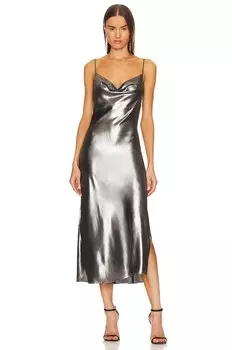 Платье ALLSAINTS Hadley Metallic, серебряный