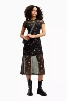 Платье Allsaints Hanna Kora с короткими рукавами All Saints, черный