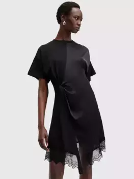 Платье AllSaints Lana Organic Cotton Lace, черный
