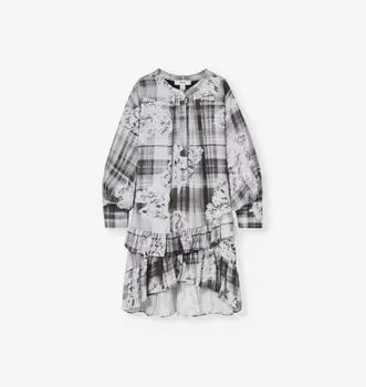 Платье Alodie в цветочную клетку, 4-9 лет Reiss, серый