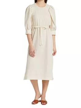 Платье Alya Baum Und Pferdgarten полосатое миди, светло-бежевый