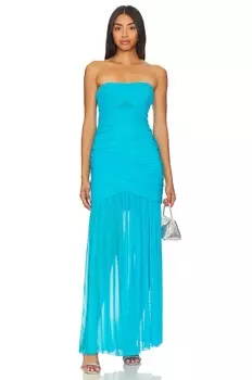 Платье Amanda Uprichard X Revolve Levi Gown, цвет Tropical Turquoise