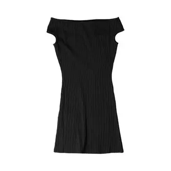 Платье Ami Off-Shoulder Mini Dress, черный