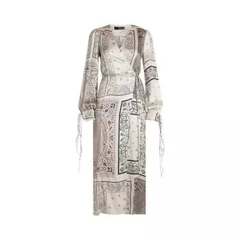 Платье Amiri Bandana Reconstructed Kimono Short Dress, белый