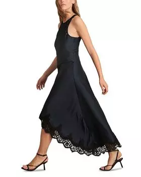 Платье Anais с драпировкой и кружевом REISS, синий