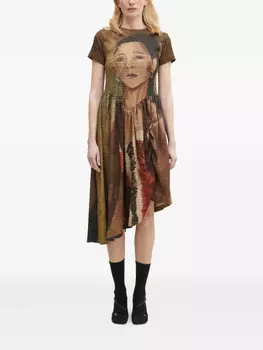 Платье Andersson Bell с портретным принтом и сборками, нейтральный