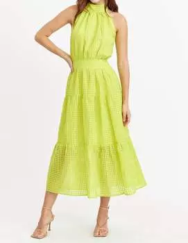Платье Angel Seersucker Halter в цвете Cyber Lime adelyn rae, цвет cyber lime