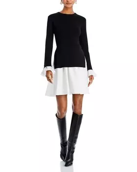 Платье английской фабрики, смешанная техника English Factory, черный