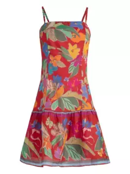 Платье Anita с оборками и цветочным принтом Marie Oliver, красный